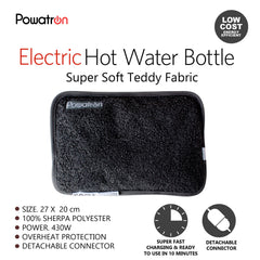 Rechargeable Electric Hot Water Bottle with Super Soft Teddy Fabric