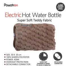 Rechargeable Electric Hot Water Bottle with Super Soft Teddy Fabric
