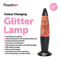 13-Inch Colour Changing Glitter Lamp