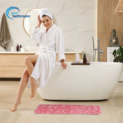 Memory Foam Bath Mat Set in Soft Pink Color