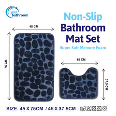 Comfortable Navy Memory Foam Mat Set