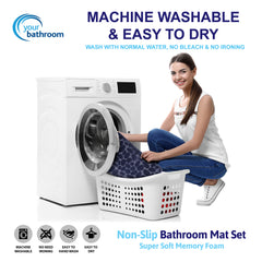 Comfortable Navy Memory Foam Mat Set