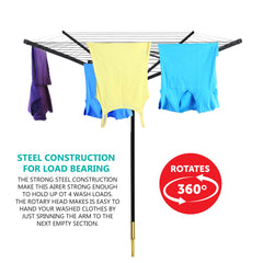 45m Waterproof Rotary Airer With Metal Spike