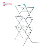 Efficient 4m 3-Tier Clothes Airer in Silver with 20 Pegs