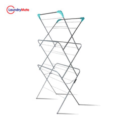 Efficient 4m 3-Tier Clothes Airer in Silver with 20 Pegs