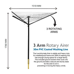 30M Rotary Airer For Outdoor Drying