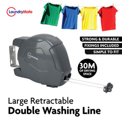 Double Rope Clothes Line 30m Grey