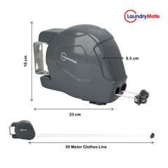 Double Rope Clothes Line 30m Grey