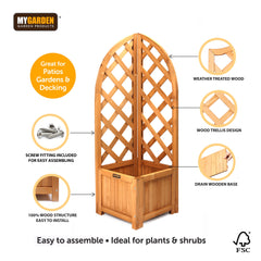 Decorative Wooden Corner Lattice Garden Planter