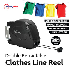 Black Double Rope Clothes Line 26m