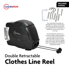 Black Double Rope Clothes Line 26m