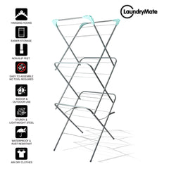3 Tier Clothes Airer Rack for Efficient Laundry Drying