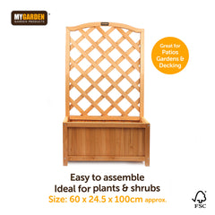 Wooden Lattice Planter for Climbing Plants