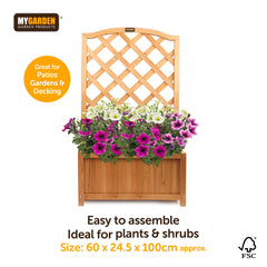 Wooden Lattice Planter for Climbing Plants