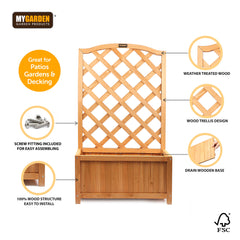 Wooden Lattice Planter for Climbing Plants