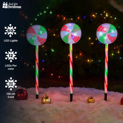Christmas-5pc LED Candy Stake Light
