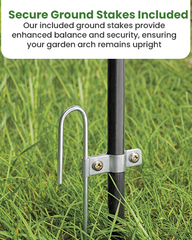 Garden Arch + Ground Stake Black