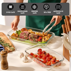 3PK Glass Baking Tray