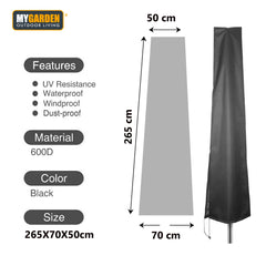 Weatherproof Woven Parasol Cover For Outdoors