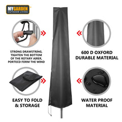 Weatherproof Woven Parasol Cover For Outdoors