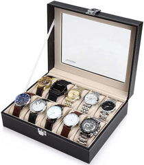 10 Slot Watch Case with Lock and Key