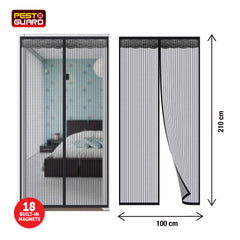 Durable Magnetic Black Door Screen Mesh