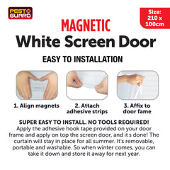Durable Magnetic White Door Screen Mesh