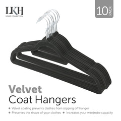 Space-Saving Velvet Coat Hangers, 10PK