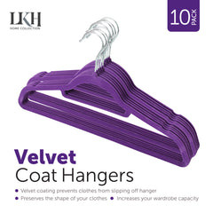 Space-Saving Velvet Coat Hangers, 10PK