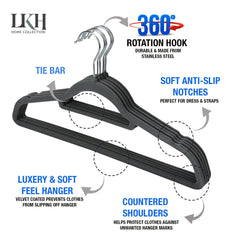 Space-Saving Velvet Coat Hangers, 10PK