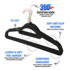 Space-Saving Velvet Coat Hangers, 10PK
