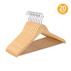 20PK Wooden Hanger Natural