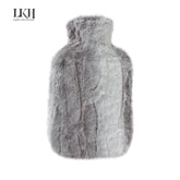 2 Litre Long Hot Water Bottle with Rabbit Fur Cover