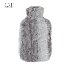 2 Litre Long Hot Water Bottle with Rabbit Fur Cover