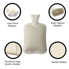 2 Litre Hot Water Bottle with Rabbit Fur Cover