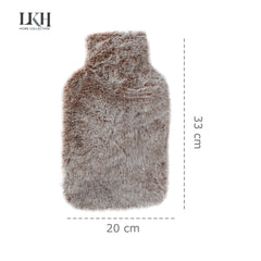 2 Litre Hot Water Bottle with Rabbit Fur Cover
