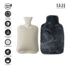 2 Litre Hot Water Bottle with Rabbit Fur Cover