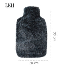 2 Litre Hot Water Bottle with Rabbit Fur Cover