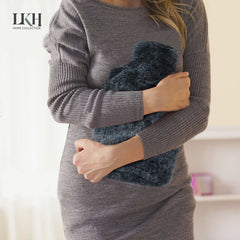 2 Litre Hot Water Bottle with Rabbit Fur Cover