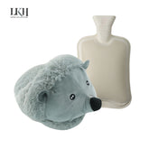 2 Litre Hot Water Bottle with Slipper Sherpa Cover