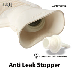 2 Litre Hot Water Bottle with Slipper Sherpa Cover