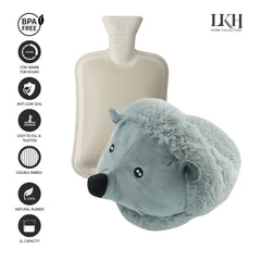 2 Litre Hot Water Bottle with Slipper Sherpa Cover