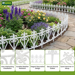 4PK Garden fence White