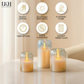 3PK Iridescent Glass Candle