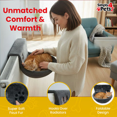 Cat Radiator Comfy Bed Grey