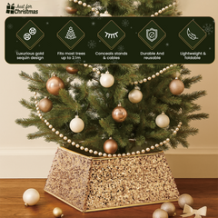 Christmas-Square Tree Skirt Gold (12)
