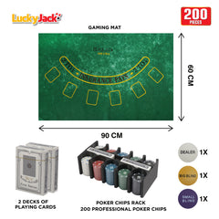 200 Piece Poker Set with Chips and Case 4o