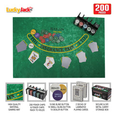 200 Piece Poker Set with Chips and Case 4o