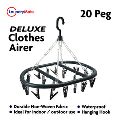 20 Peg Folding Clothes Airer Dryer Rack for Laundry