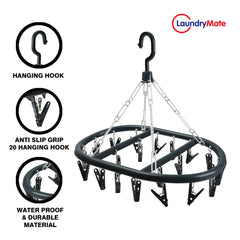 20 Peg Folding Clothes Airer Dryer Rack for Laundry